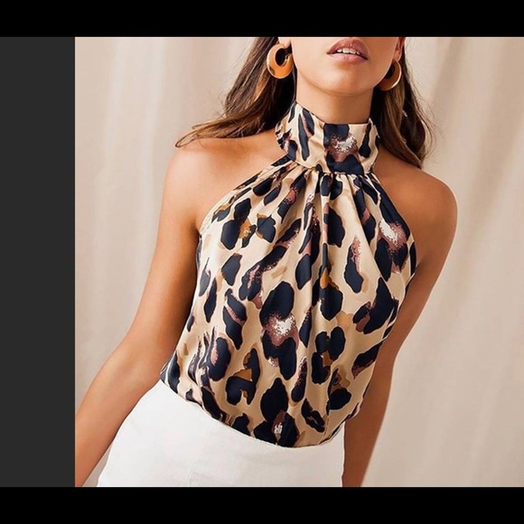 ❣️SALE 3/$25❣️ PLUS SZ Leopard Backless Sexy Halter NWT - Picture 2 of 12